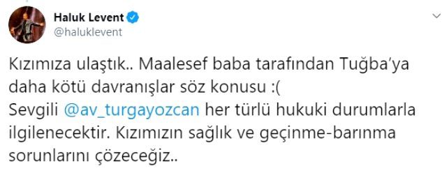 Haluk Levent ten Tuğba ya yardım eli