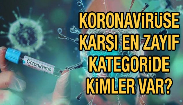 Koronavirüse karşı en zayıf kategoride kimler var?