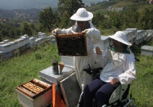 Felçli kadını  arı sevgisi  yeniden hayata döndürdü!