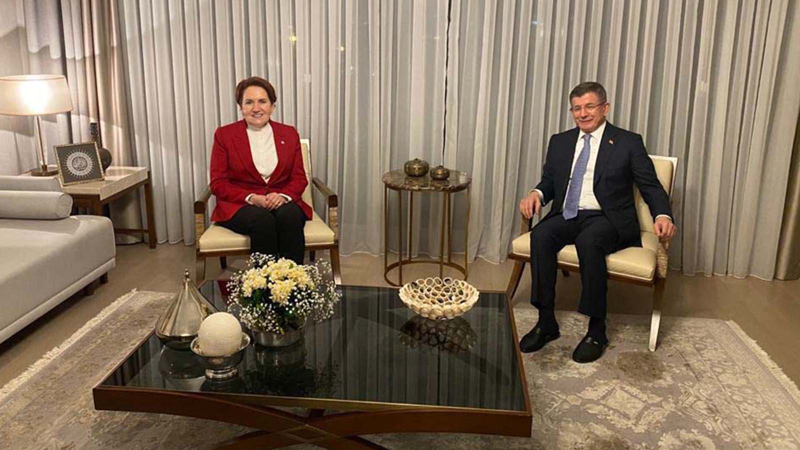 Akşener, Davutoğlu ile görüştü