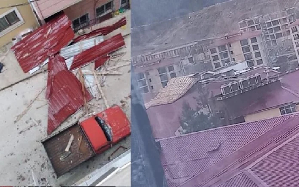 Rize’de fırtınadan evlerin çatıları uçtu