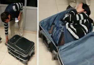 Valiz içinde Türkiye ye girmek istedi!