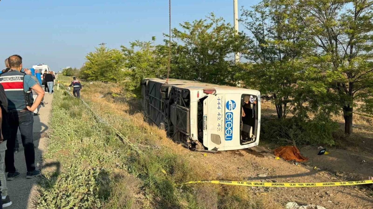 Otobüs şarampole devrildi: 1 ölü!