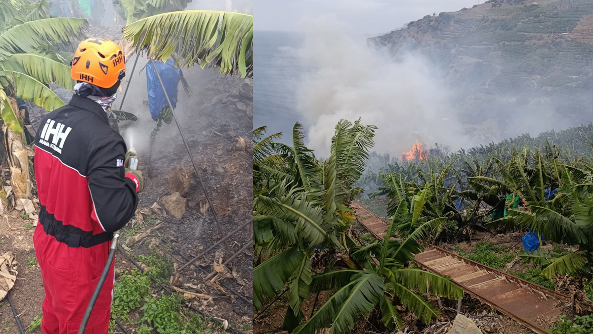 Antalya da muz bahçesinde yangın!