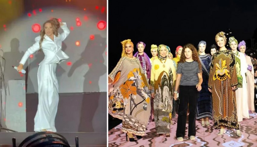 Galataport'taki eşarp defilesi gündem oldu! Hadise tepki çekti