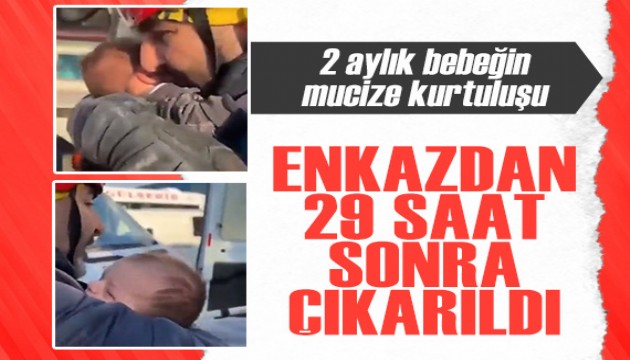 2 aylık Mehmet Çınar bebek, 29 saat sonra enkazdan sağ olarak çıkarıldı