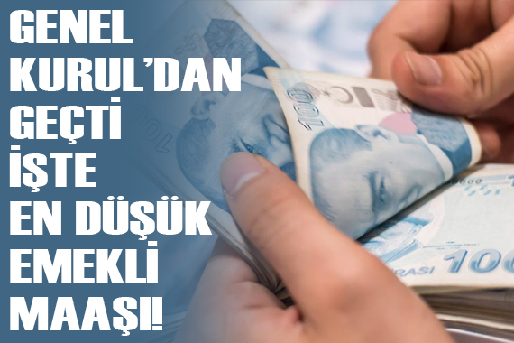 En düşük emekli aylığı teklifi Genel Kurul dan geçti