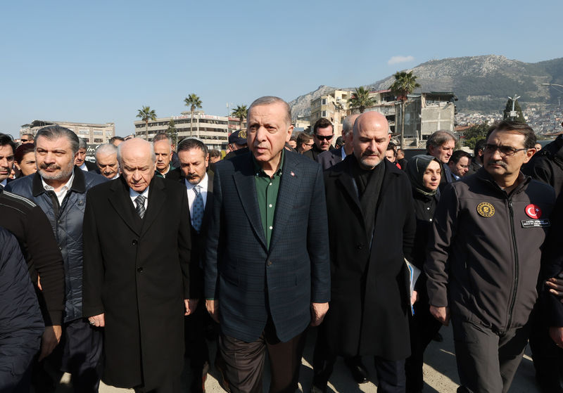 Erdoğan ve Bahçeli deprem bölgesinde