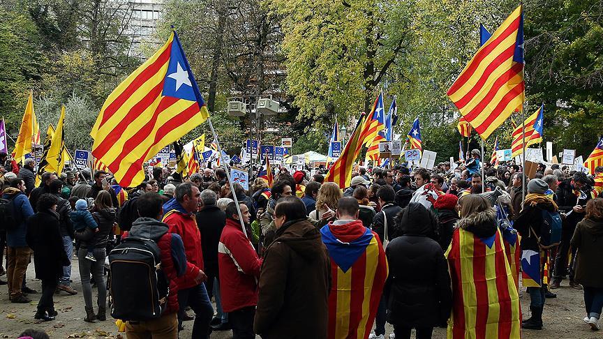 Katalanlardan Brüksel de protesto