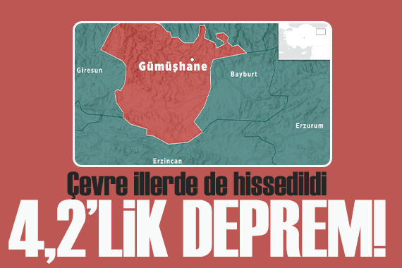 Gümüşhane de 4.2 büyüklüğünde deprem