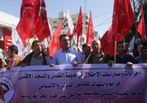 Gazze de  Mescid-i Aksa  saldırıları protesto edildi!