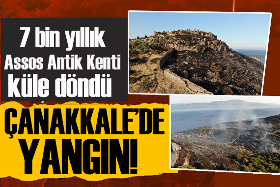 Çanakkale de korkutan yangın! 7 bin yıllık Assos Antik Kenti küle döndü
