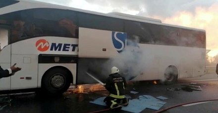 Antalya da yolcu otobüsünde yangın dehşeti!