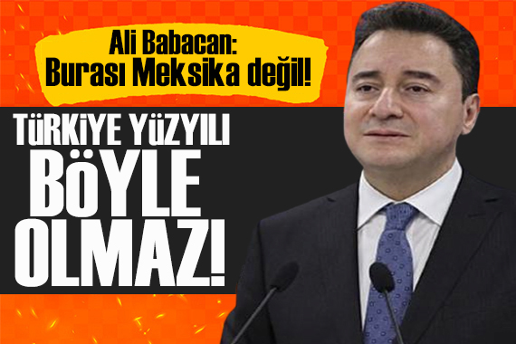 Ali Babacan o olaya tepki gösterdi: Burası Meksika değil!