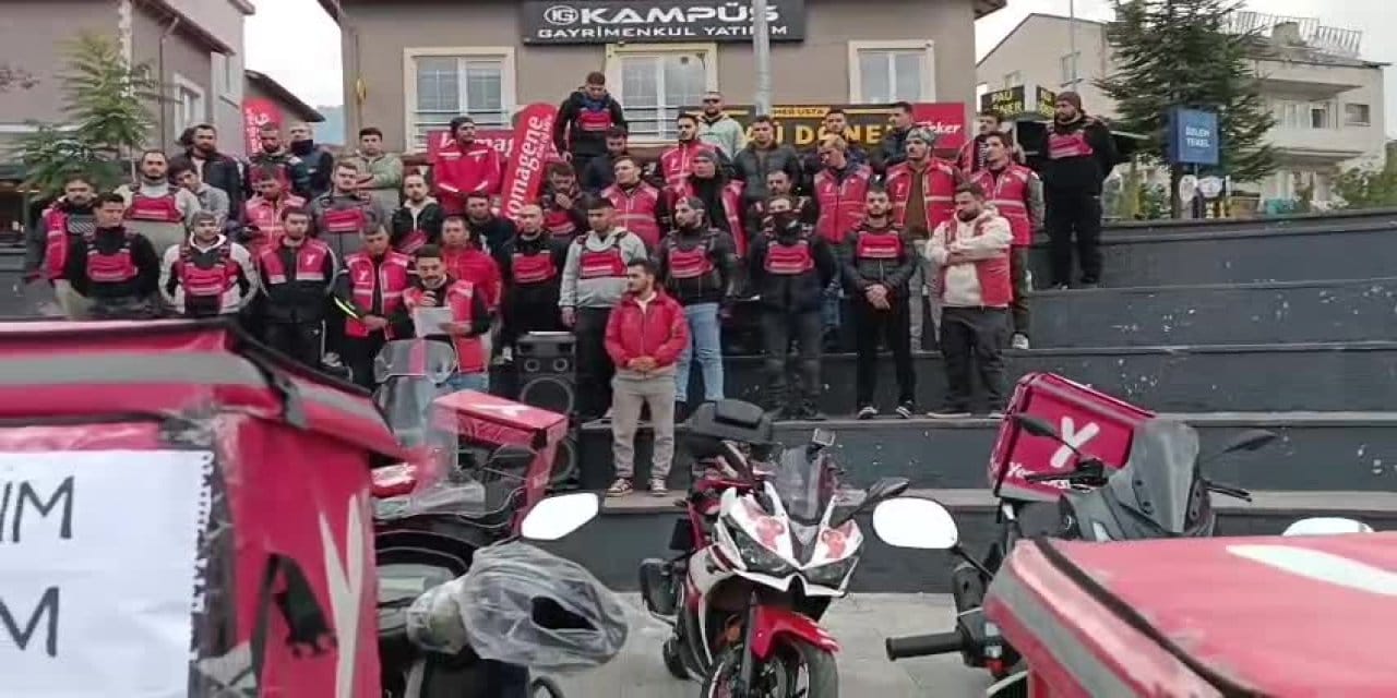 Yemeksepeti kuryelerinden iş bırakma eylemi