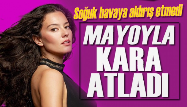 Pelin Akil mayoyla kara atladı!