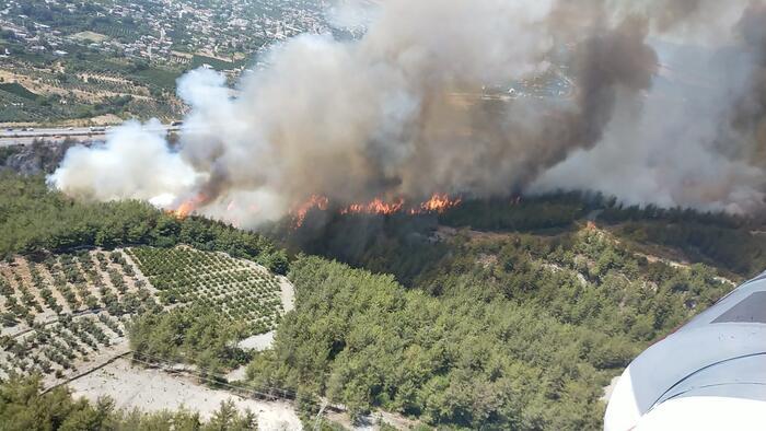Hatay da orman yangını: Ekipler bölgede
