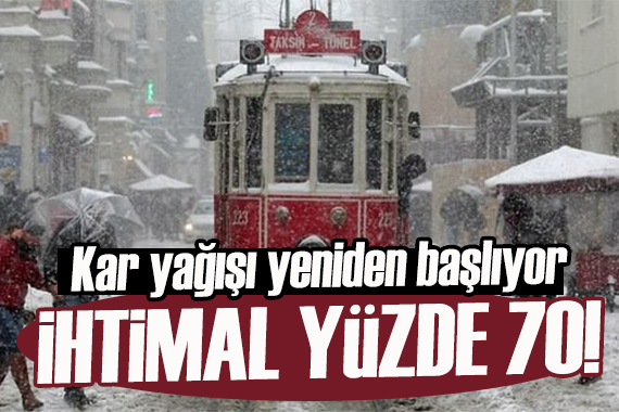 İstanbul da kar ihtimali yüzde 70 e çıktı!