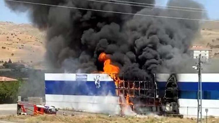 Ankara da ayran fabrikasında yangın