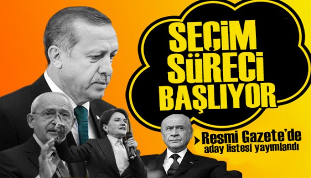 Aday listesi Resmi Gazete'de yayımlandı: Propaganda süreci bugün başlıyor