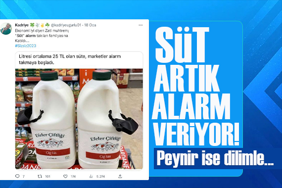 Bunu da gördük! Süt alarmla peynir dilimle