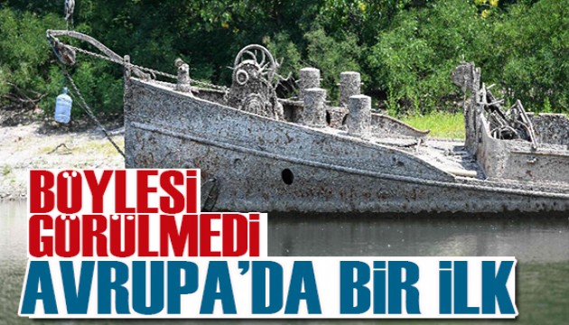 İtalya'da kuraklık: Batık gemi ortaya çıktı