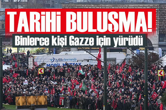 İstanbul da tarihi buluşma: Binlerce kişi Gazze için Galata ya yürüdü