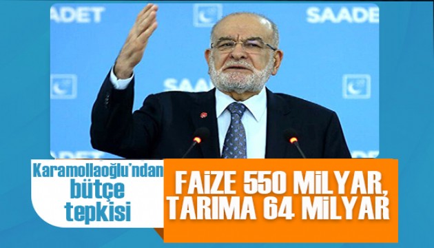 Karamollaoğlu'ndan bütçe tepkisi: Faize 550 milyar, tarıma 64 milyar!