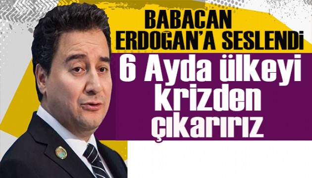 Babacan Erdoğan'a seslendi: “6 ayda ülkeyi krizden çıkarırız”