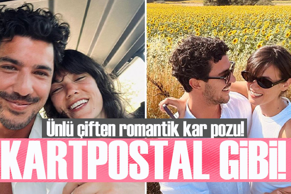Pınar Deniz ve Kaan Yıldırım dan romantik kar pozu