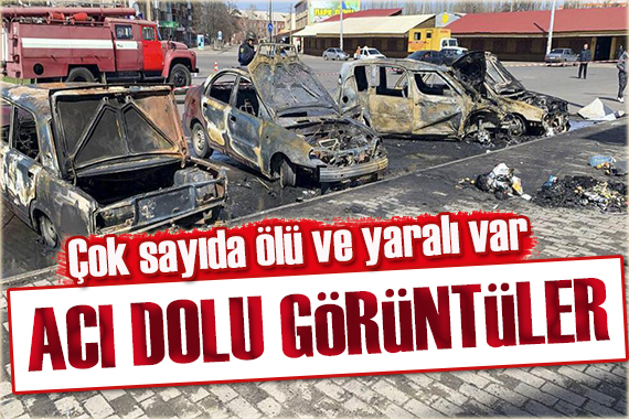Ukrayna da tren istasyonuna saldırıda acı görüntüler