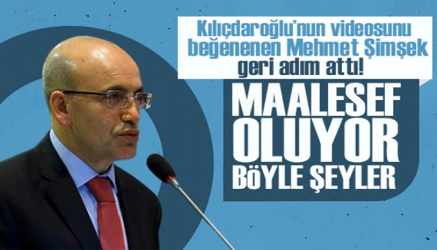 Kılıçdaroğlu'nun videosunu beğenen Mehmet Şimşek geri adım attı: Maalesef oluyor böyle şeyler!