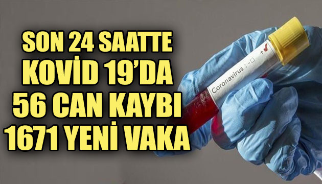 Son 24 saatte Kovid 19 da 56 can kaybı 1671 yeni vaka!