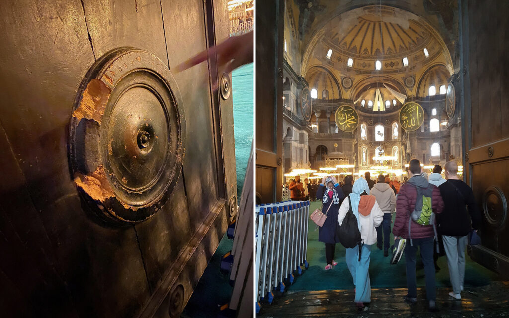 Ayasofya Camii ndeki tahribata inceleme