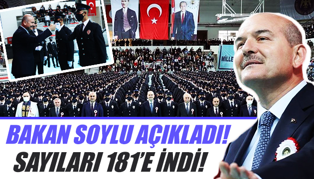 Bakan Soylu: Terörist sayısı 181 e indi!