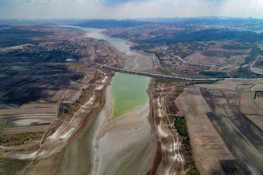 Sazlıdere Barajı nda korkutan görüntü