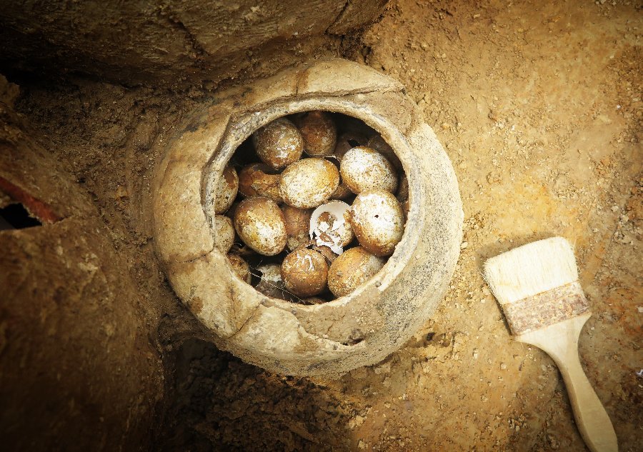 2500 yıllık mezarda kırılmamış yumurtalar bulundu!