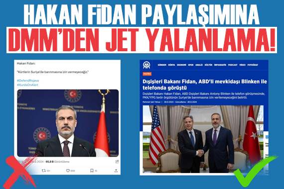 Bakan Fidan a ait olduğu iddia edilen paylaşıma yalanlama!