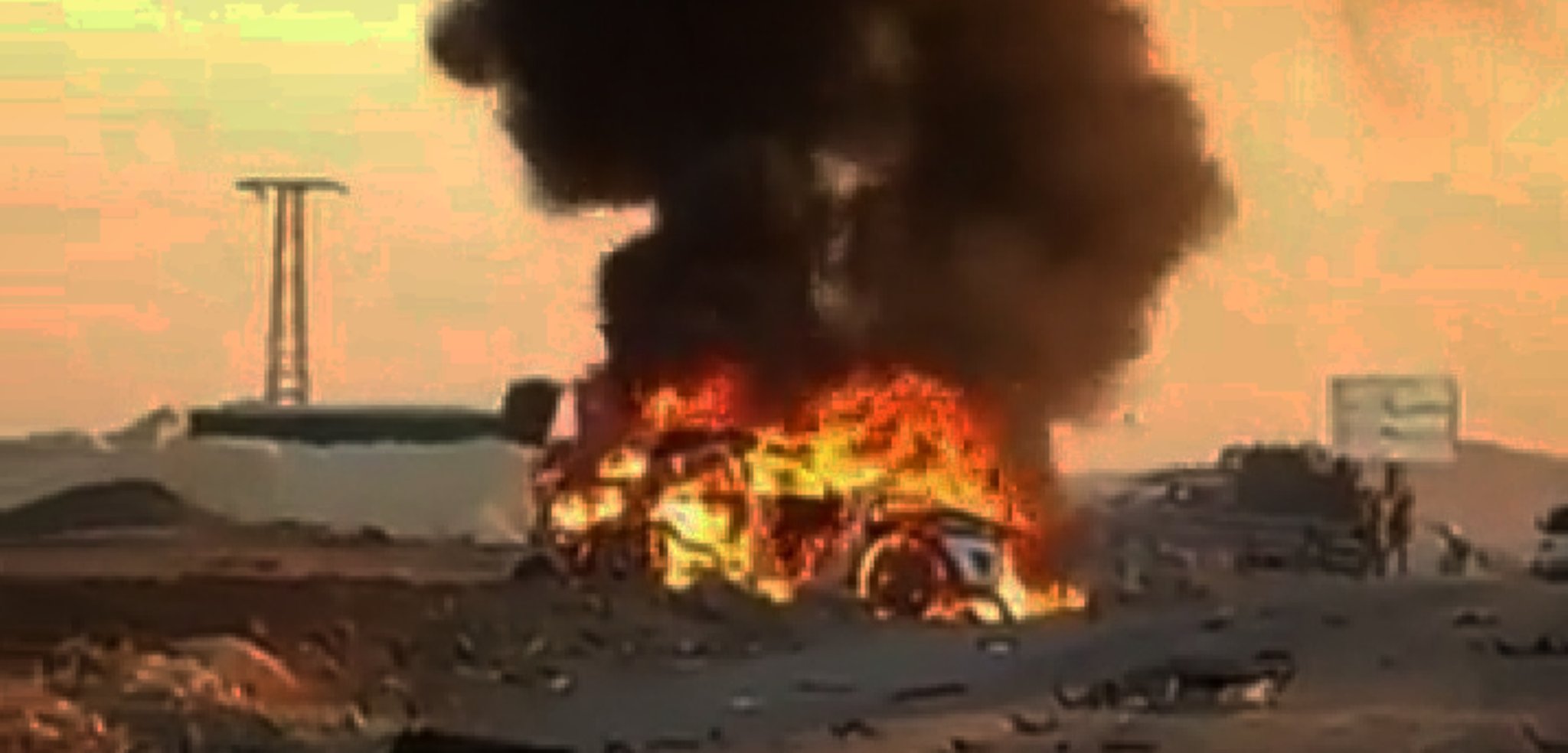 SİHA, Kobani bölgesindeki teröristleri taşıyan aracı işte böyle vurdu!