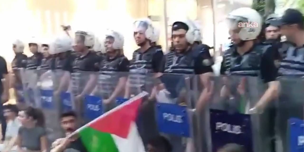 Ankara’daki Filistin protestosuna müdahale edildi