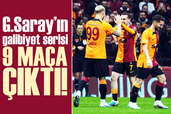 Galatasaray ın galibiyet serisi 9 maça çıktı