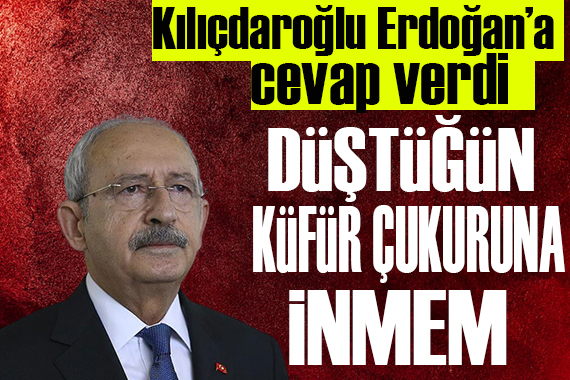 Kılıçdaroğlu Erdoğan a yanıt verdi: Düştüğün küfür çukuruna inmem