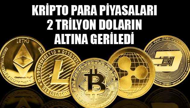 Kripto para piyasaları 2 trilyon doların altına geriledi