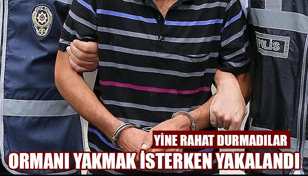 Yangın çıkarmaya çalışırken yakalandı