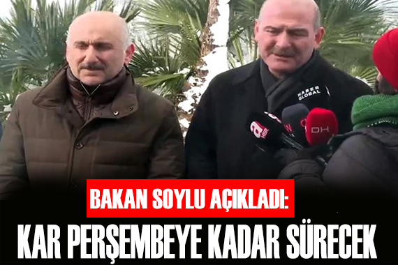 Bakan Soylu uyardı: Kar yağışı perşembeye kadar sürecek!