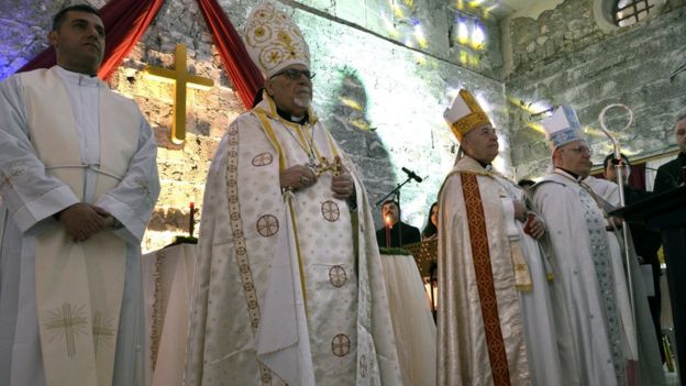 IŞİD den kurtarılan Musul da ilk Noel ayini