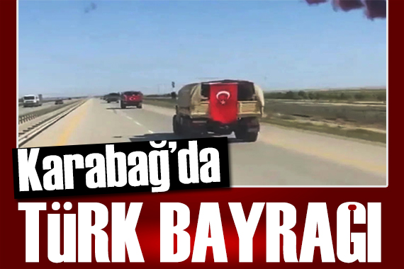 Azerbaycan ordusu Karabağ da Türk bayrağını dalgalandırdı