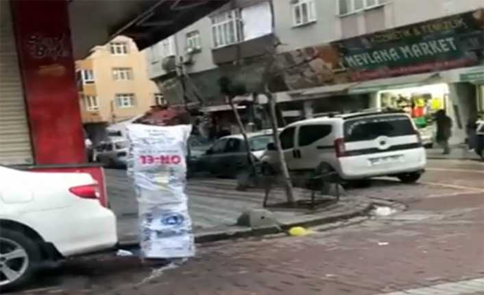 Korona virüsten korkup çuvalla dolaştı