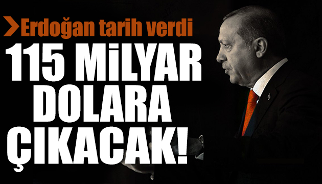 Erdoğan duyurdu: 115 milyar dolara çıkacak