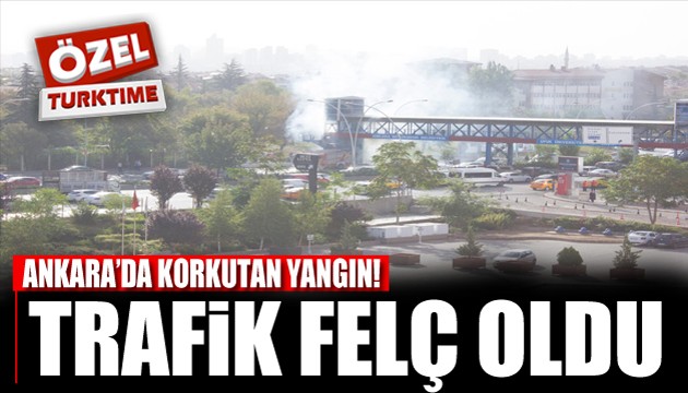 Ankara Mevlana Bulvarı'nda korkutan yangın!